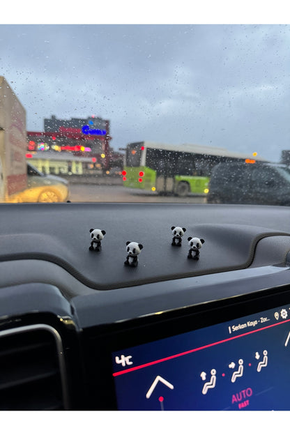 Tatlı Mini Pandalar Torpido Süsü 1 Adet - Sevimli Küçük Pandalar Klima Süsü Araba Süsü