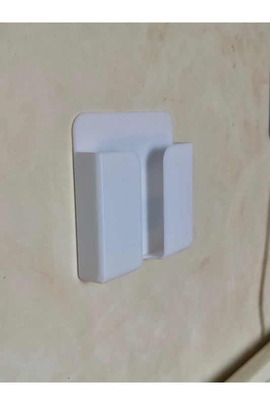 Telefon Şarj Tutucu Yapışkanlı Duvara Monte Telefon Tutucu 1 Adet Priz Yanı Telefon Tutucu Siyah