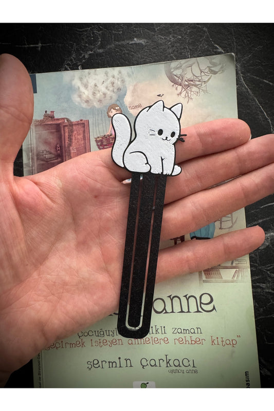 Sevimli Oturan Kedi Şeklinde Kitap Ayracı - Tatlı Kedi Kitap Ayracı